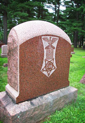 Henry Grob's headstone with GAR medal engraved