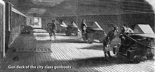 Gun deck of a city class gunboat
